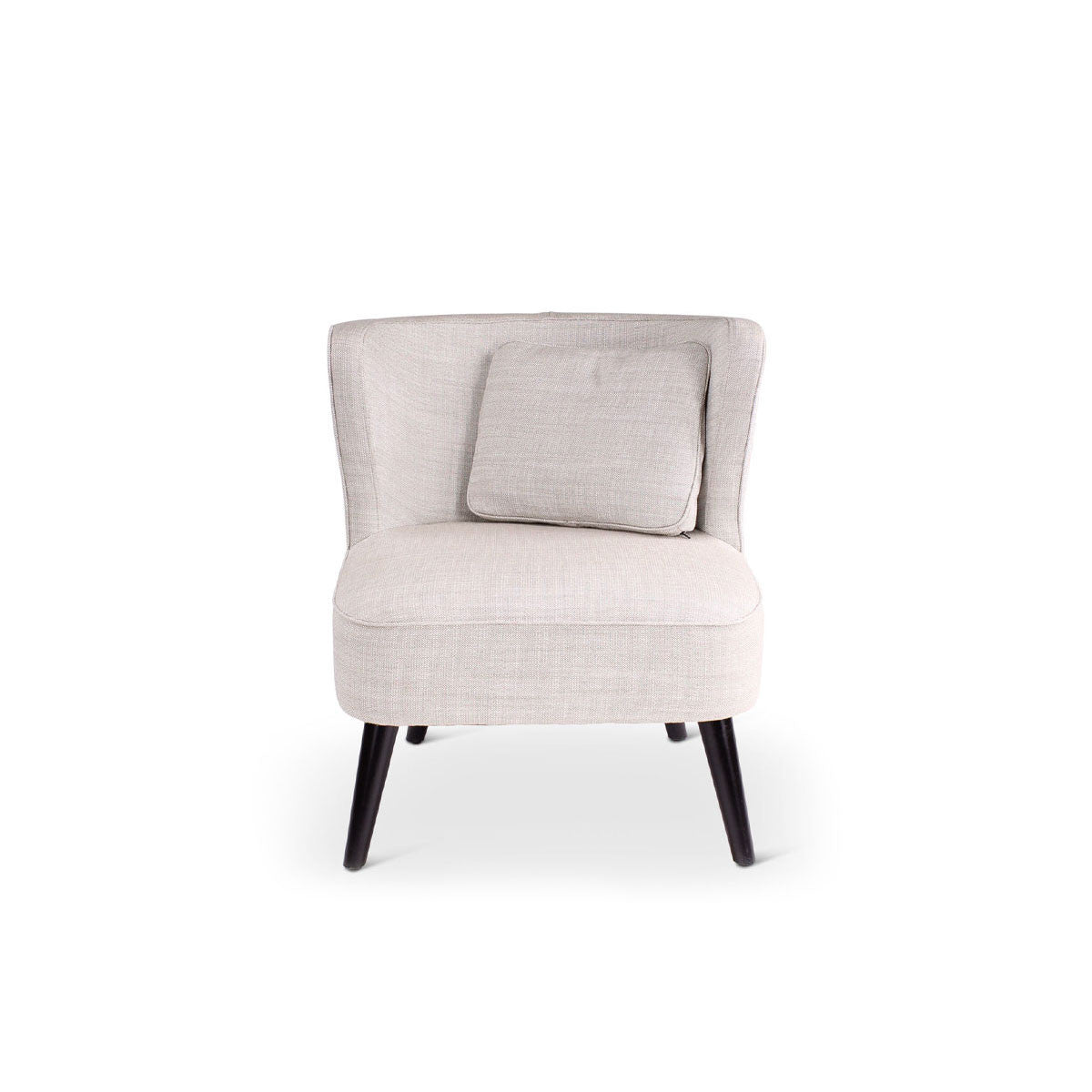 Fauteuil Ina Castle Line tissu Gent mushroom et pieds bois ronds
