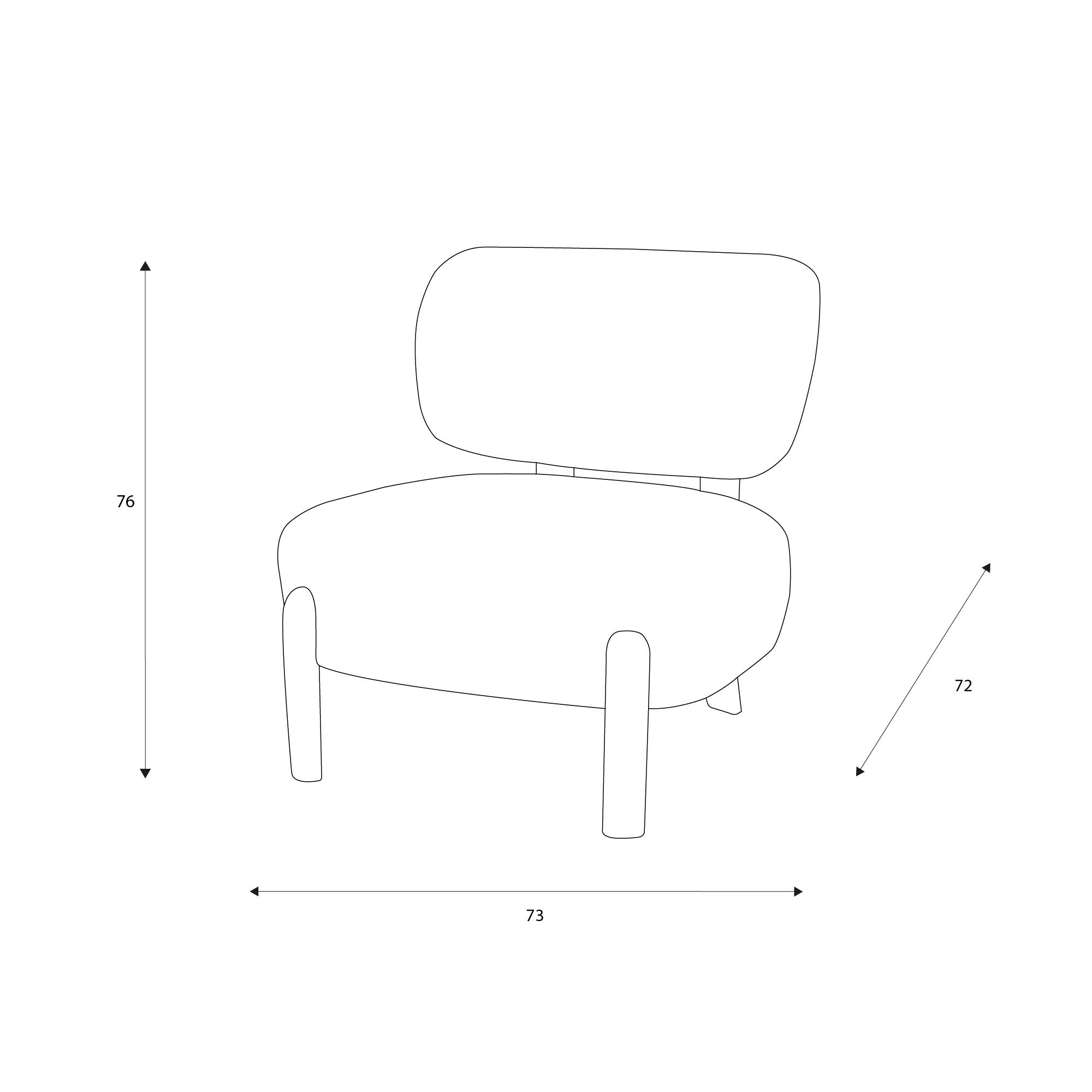 Fauteuil lounge Denzel en ambiance salon