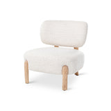 Fauteuil lounge Denzel Castle Line tissu beige pieds chêne