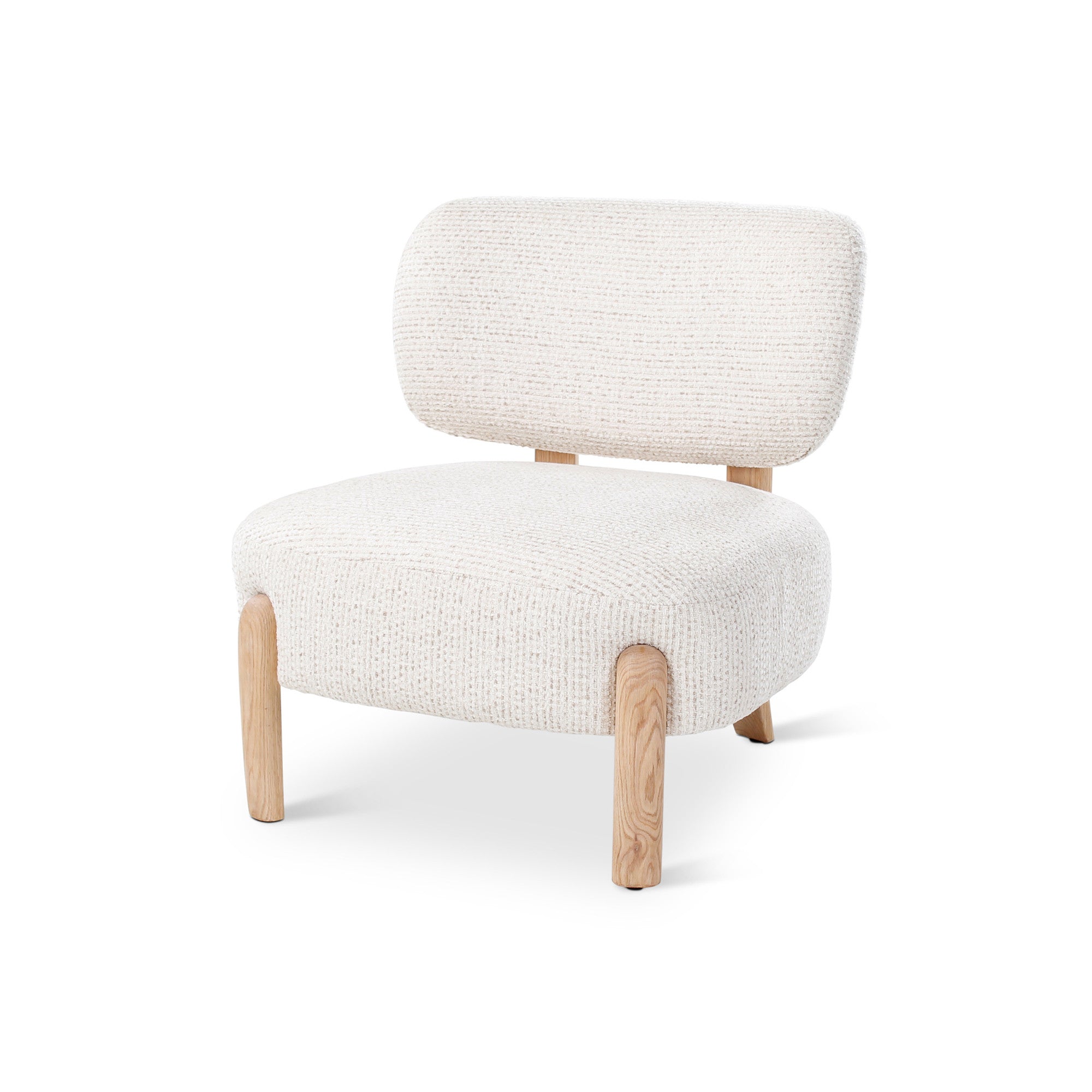Fauteuil lounge Denzel Castle Line tissu beige pieds chêne