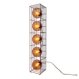 Lampe de lampe en verre "Cesta" lampadaire en fil de métal noir et verre teinté, avec douille E27, 95 cm de haut, pour salle à manger, salon, couloir ou bureau,