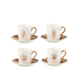 Tasses J-Line en céramique marron, mise en scène sur table