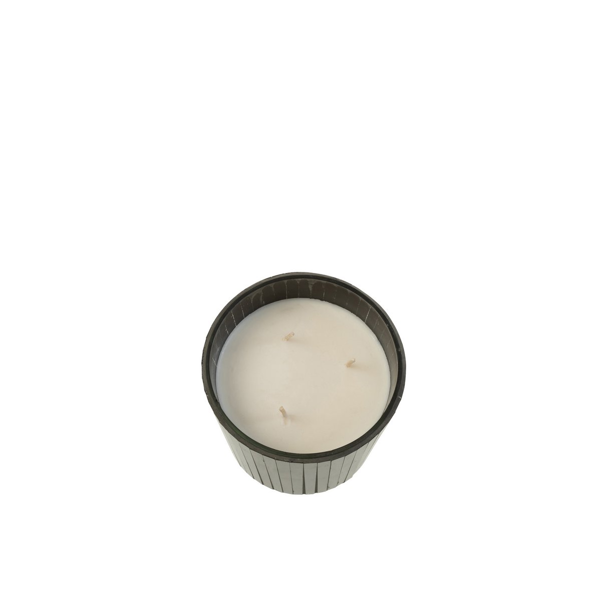 Bougie parfumée J-Line Noa Spicy Twilight en verre noir, vue de face