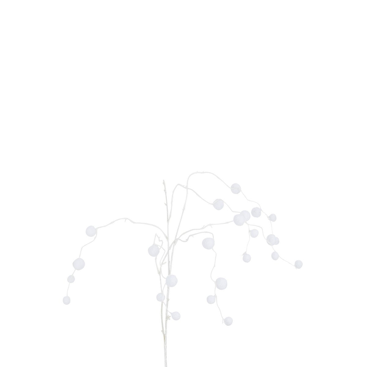 Branche à suspendre J-Line avec pompons, décor blanc élégant