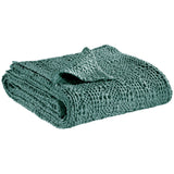 Plaid stonewashed Tana Vert de gris 140 x 200