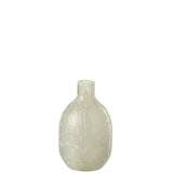 Vase mosaïque rond J-Line en verre gris clair, 27 cm de haut