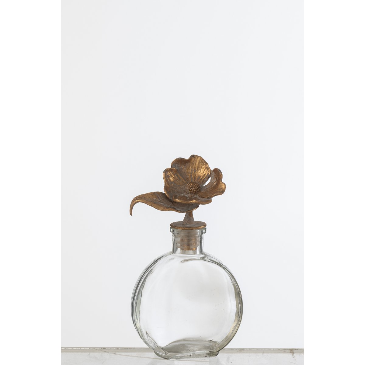 Bouteille J-Line Flower en verre doré avec finition métallique élégante