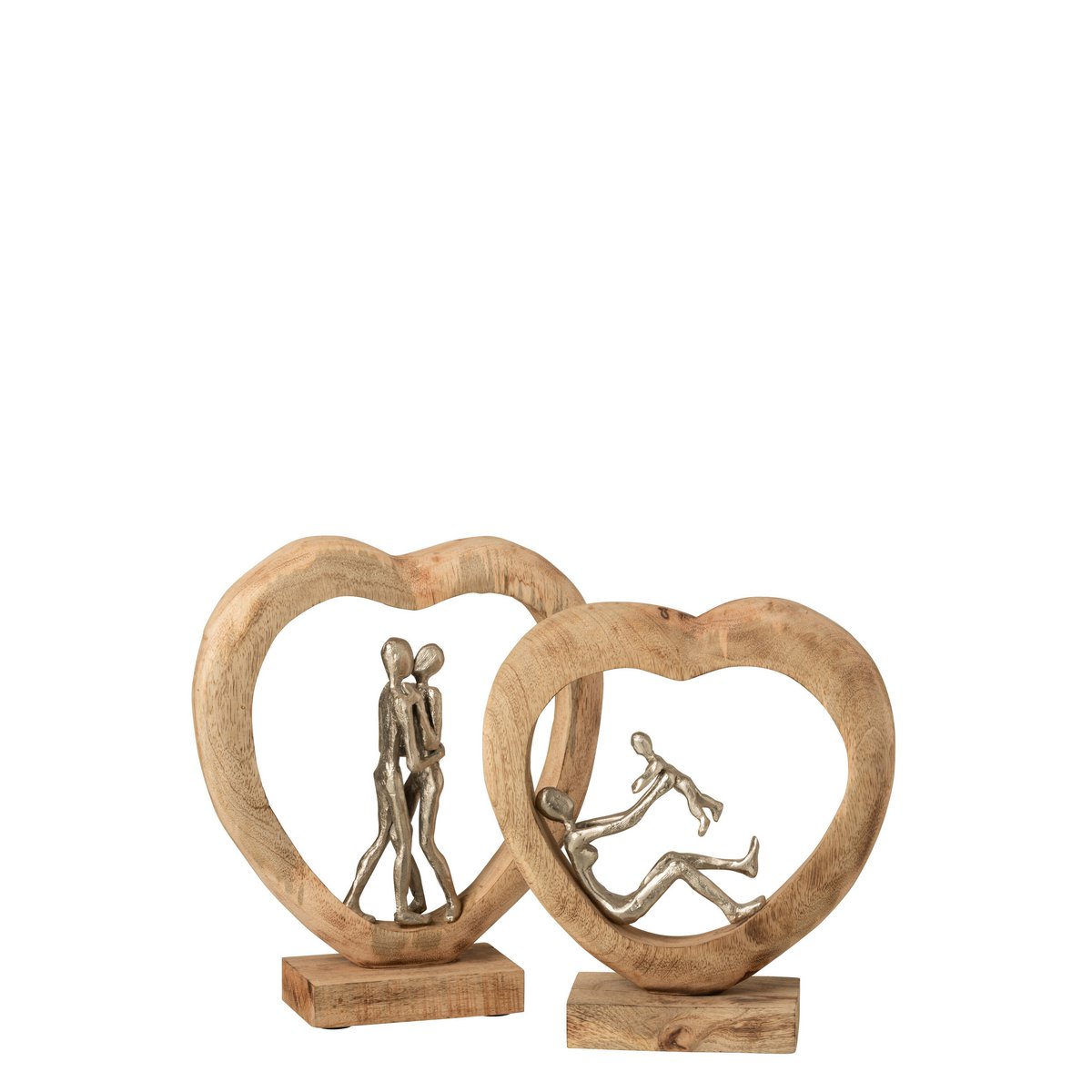 Figure Couple J-Line en bois et aluminium, vue de face