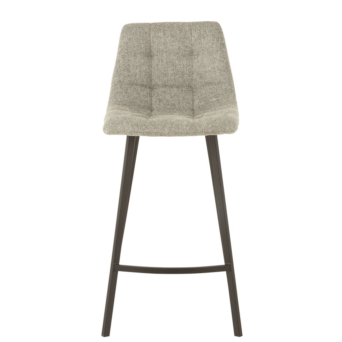 Chaise de bar J-Line Stephane en textile gris et métal