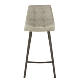 Chaise de bar J-Line Stephane en textile gris et métal