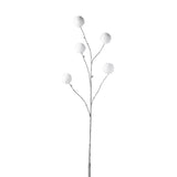 Branche décorative J-Line à pompons - plastique - blanc - grande