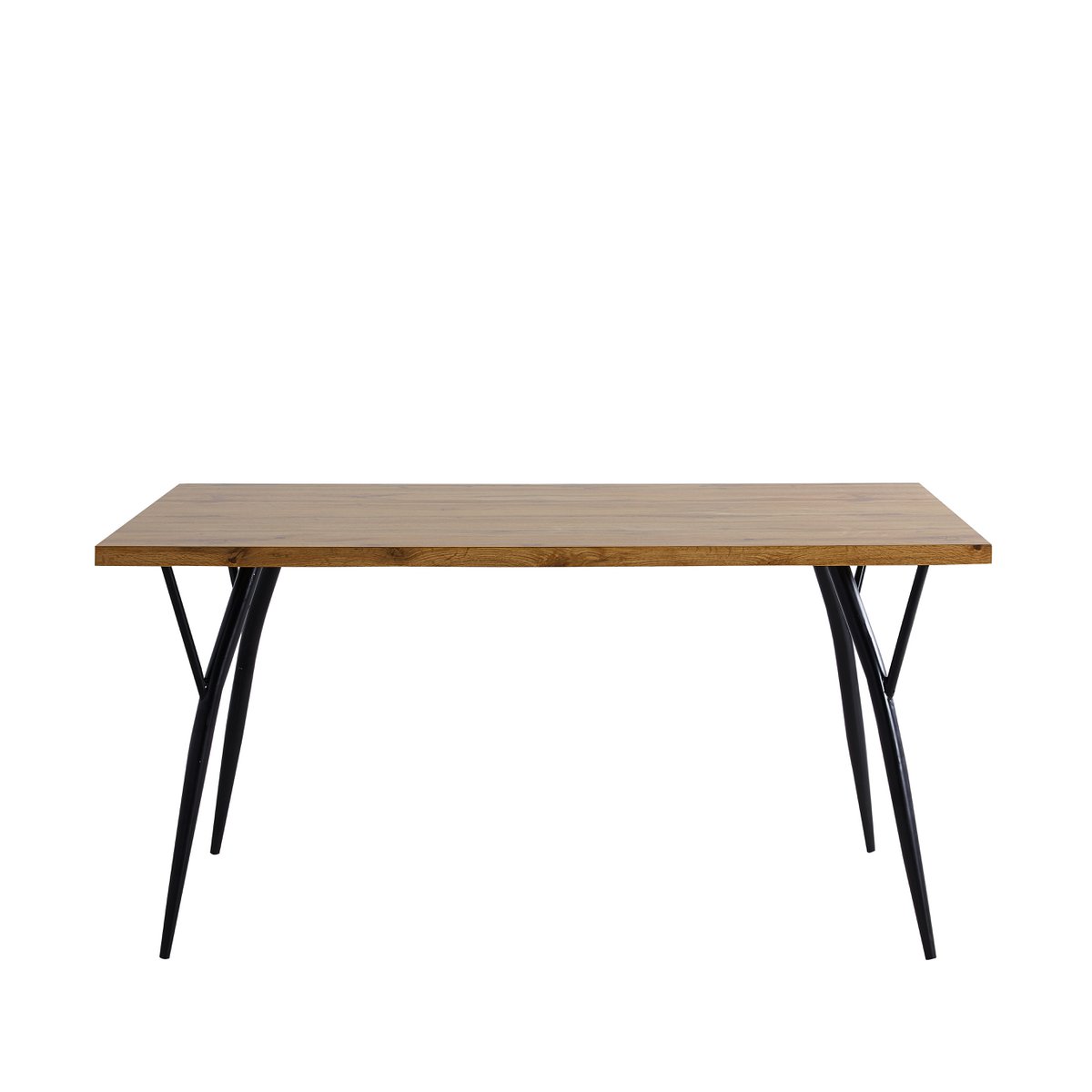 Table à manger industrielle Moebilia en MDF et métal noir, vue d'ensemble