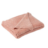 Couverture J-Line en chenille rose, vue d'ensemble élégante.