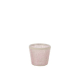 Bougeoir Mosaïque Conique en Verre Rose de J-Line, vue de face
