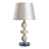 Lampe de table en céramique "Araga" 36 cm de haut, lampe de table en métal, céramique, avec des lames de texte, beige, avec socket E14, éclairage pour salle à manger, salon, couloir ou bureau