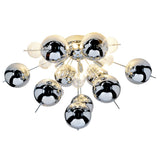 Plafond "Explosion" Chrome en métal et verre, versions G9, plafond pour salle à manger, salon, couloir ou bureau, Ø57 cm