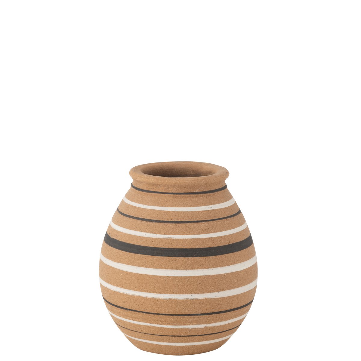 Vase Tukano J-Line en céramique multicolore avec motifs stripes