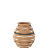 Vase Tukano J-Line en céramique multicolore avec motifs stripes