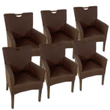 Chaises de salle à manger Ensemble 6 pièces Roard Armlehner fauteuil bilbao chaise rembourrée un fauteuil de fauteuil en marron Prairie Brown