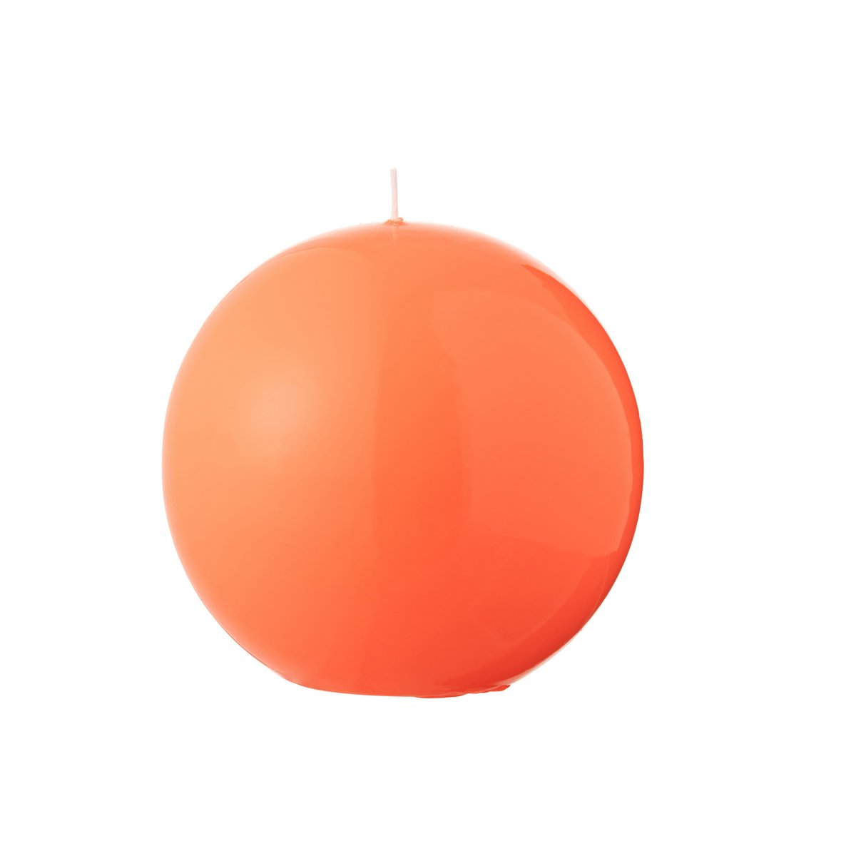 Bougie Boule Cire Fluo Rouge J-Line - vue de face avec éclairage