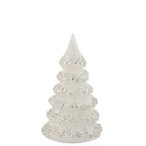 Sapin de Noël J-Line en verre avec paillettes blanches et argentées