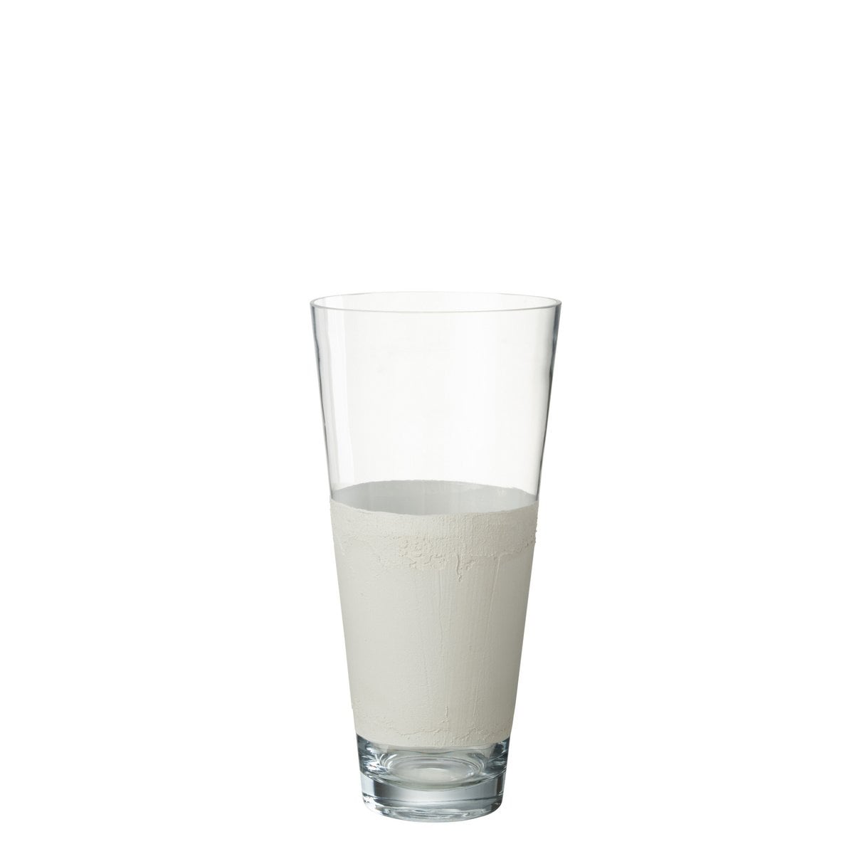 Vase Delph J-Line en verre transparent et blanc, design moderne