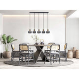 5 pendentif pendentif "Foro" Retro Pendant lampe en métal en noir et or avec des versions E27, 96 cm de long. Éclairage élégant pour le salon, la salle à manger ou la cuisine.