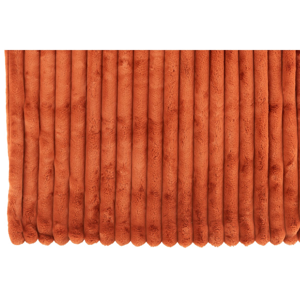 Plaid J-Line grand velours côtelé - polyester - rouge - 180 x 130 cm