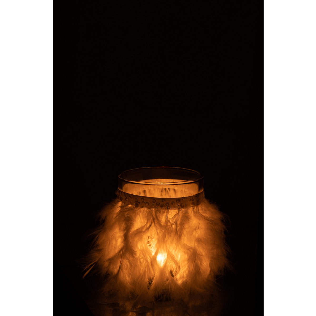 Photophore J-Line posé sur une table en bois