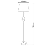 Lampe debout "Elina" 155 cm de haut, Ø 38 cm, métal en noir / marron, soufflerie texte en blanc, E27