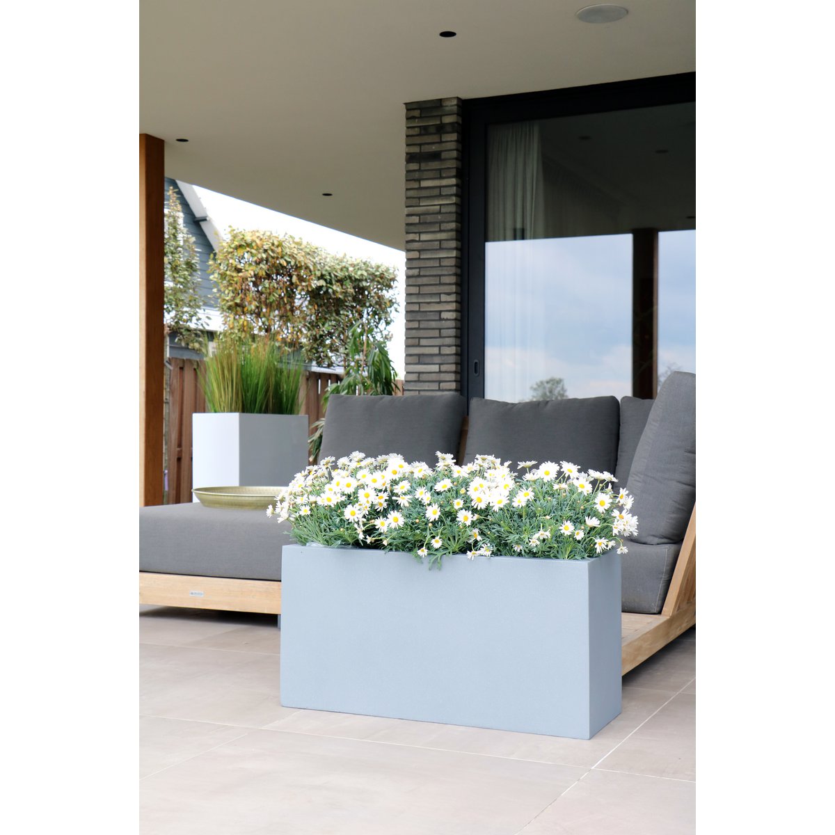 Planteur Fiberstone Indiana gris