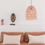 Lampe en rotin MALUKA M - Élégante suspension en rotin tressé