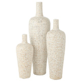 Vase Lauwra J-Line en ciment blanc, vue de face