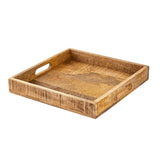 Plateau de service plateau en bois 40x40cm de plateau en bois de service de bac de plateau carré de mangue en mangue
