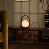 Lampe sans fil en bois marron châtaignier Skye