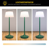 LED "Emmi" pour l'extérieur et à l'intérieur, lampe de table en métal et en plastique, avec des LED fermement construites, lampe à table à LED pour le balcon, la terrasse, le jardin, le salon, le jardin d'hiver, environ.