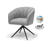 Fauteuil Cocoon Tissu Sahara Gris - Piètement Rotatif 360 Noir