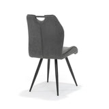 Chaise garda tissu noir anthracite douce