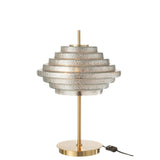 Détail de la lampe J-Line en or, métal et verre