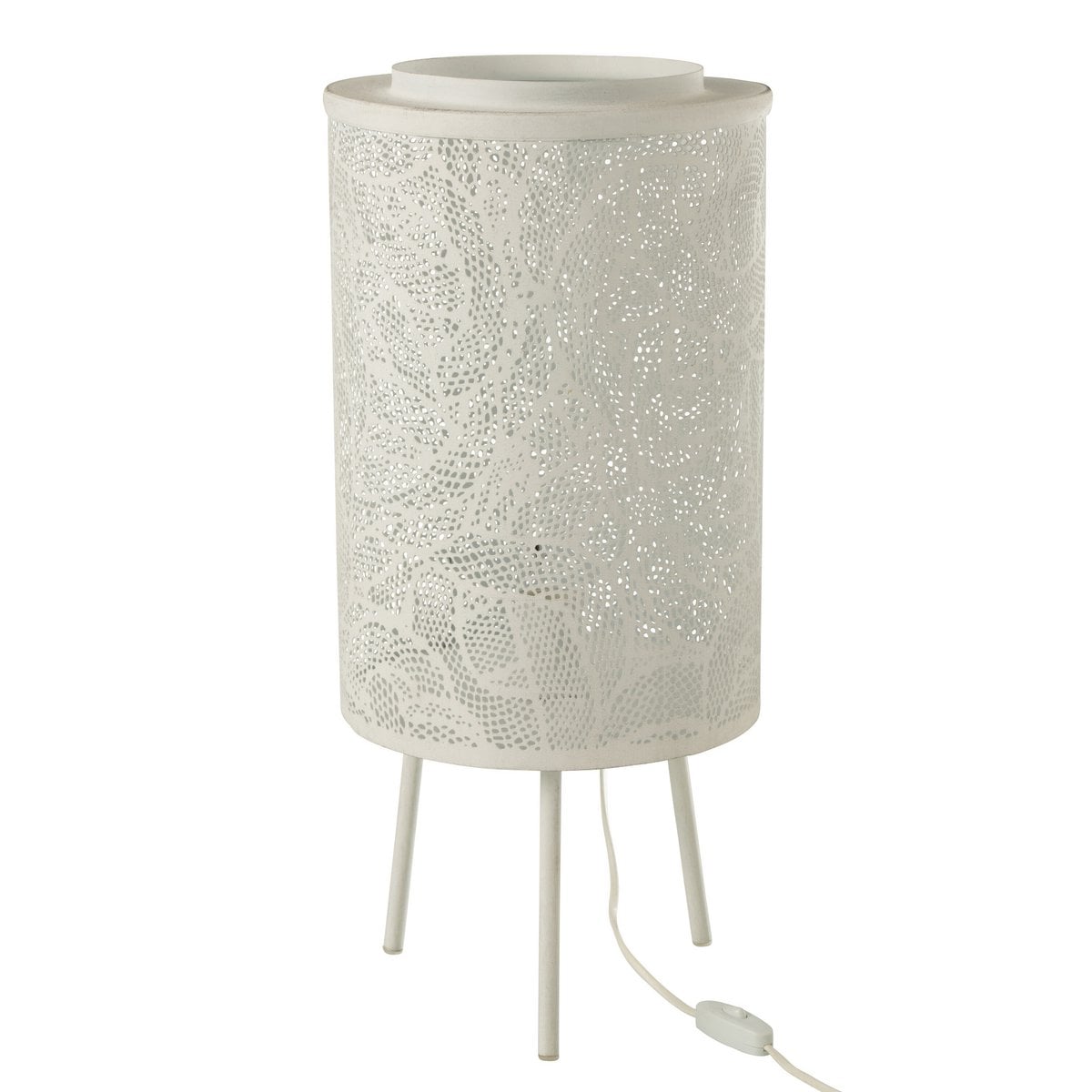 Lampe J-Line perforée en métal blanc, vue avant
