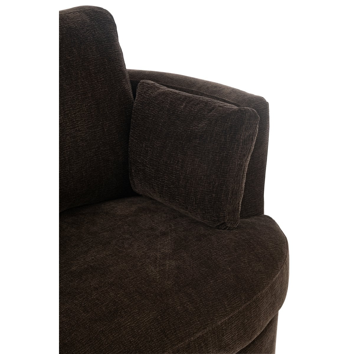 Fauteuil J-Line brun, vue rapprochée du tissu