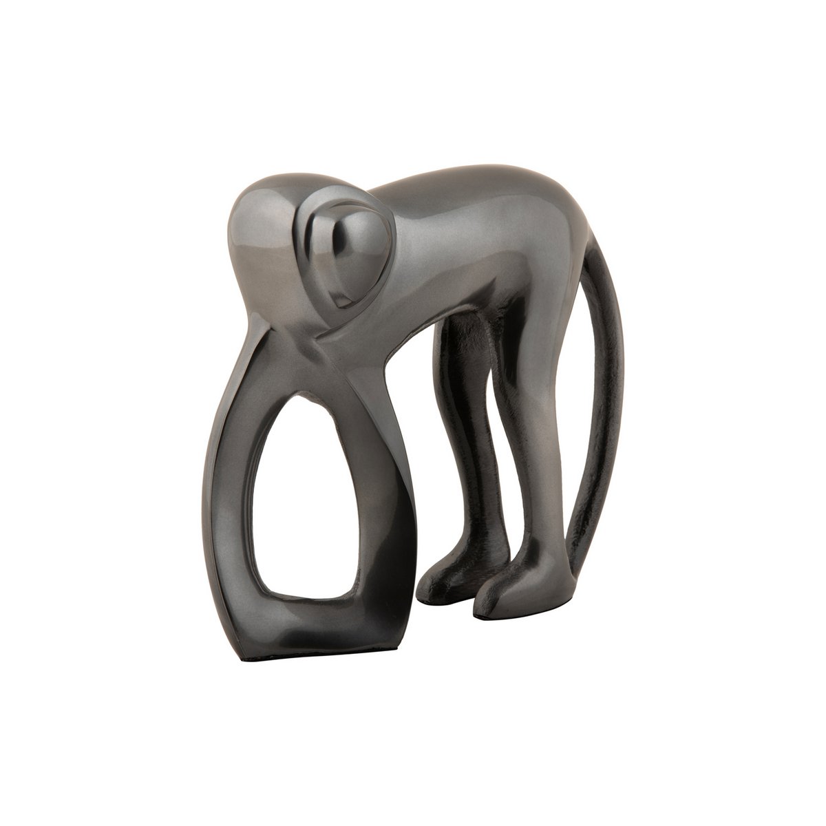 Vue rapprochée de la statue Singe en aluminium
