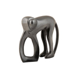 Vue rapprochée de la statue Singe en aluminium