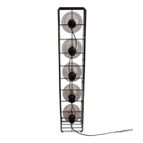 Lampe de lampe en verre "Cesta" lampadaire en fil de métal noir et verre teinté, avec douille E27, 95 cm de haut, pour salle à manger, salon, couloir ou bureau,