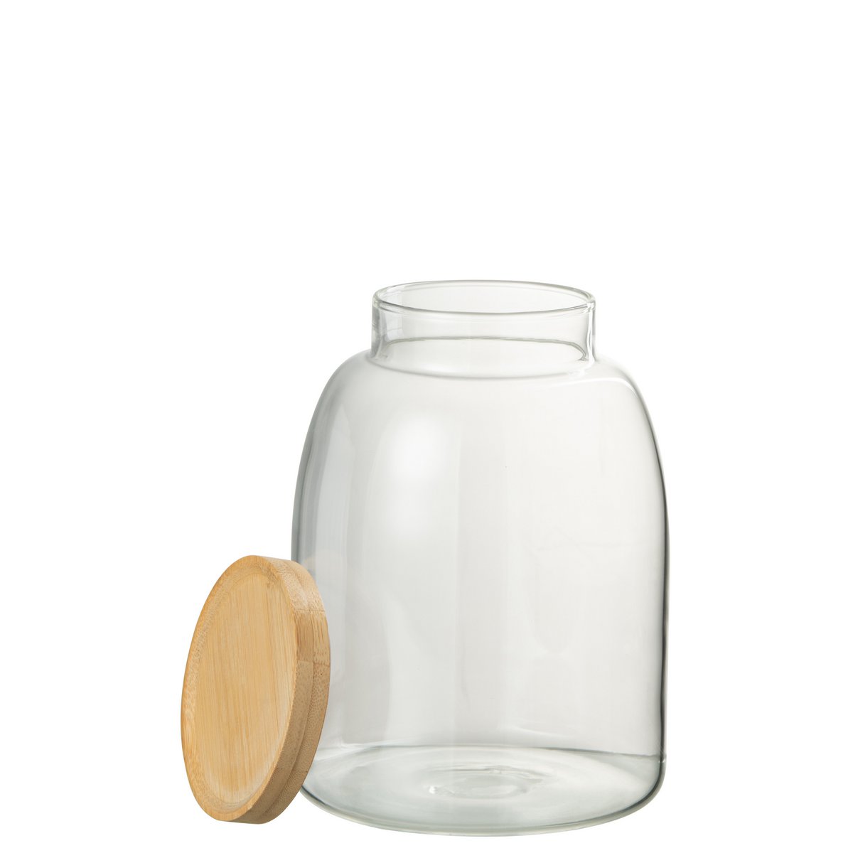 Pot de conservation Tom en verre et bambou - vue avant