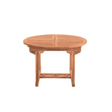 Vue d'ensemble de la table de jardin en teck sur un balcon