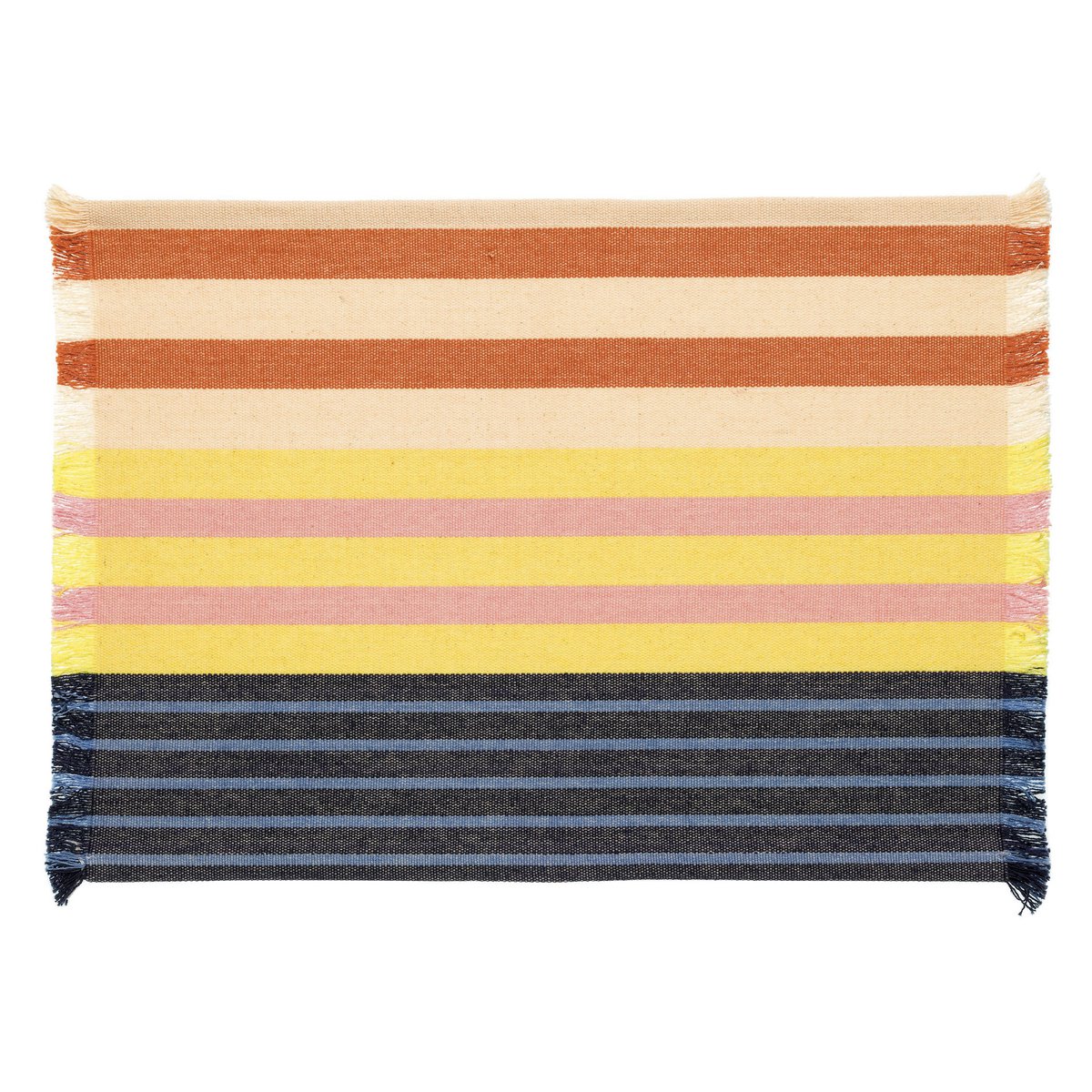 Set de table Yuna recyclé Riviera, coton lavé avec rayures élégantes