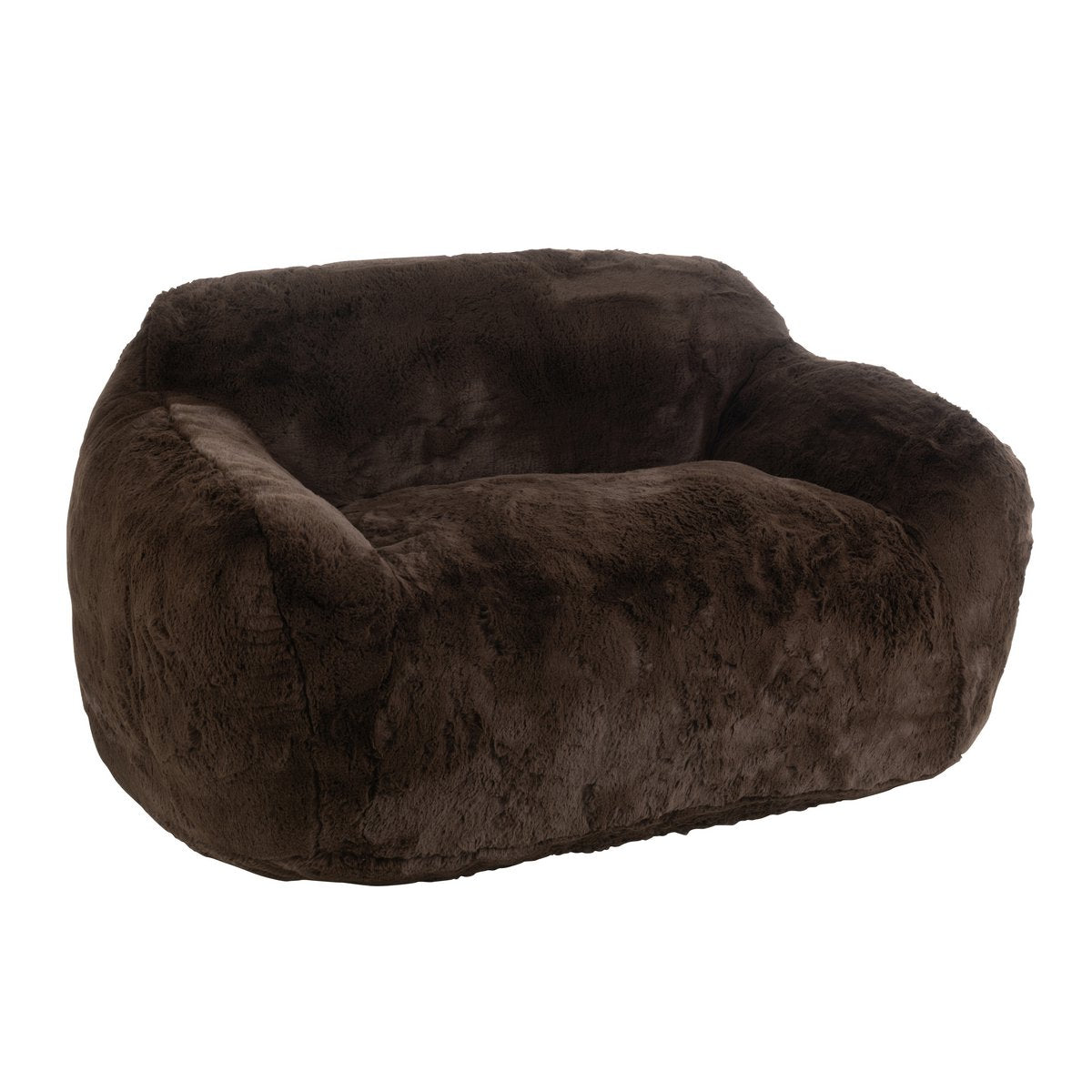 Canapé Cutie J-Line en polyester marron, vue de face