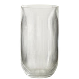 Vase J-Line Rayé en verre transparent, vue de face
