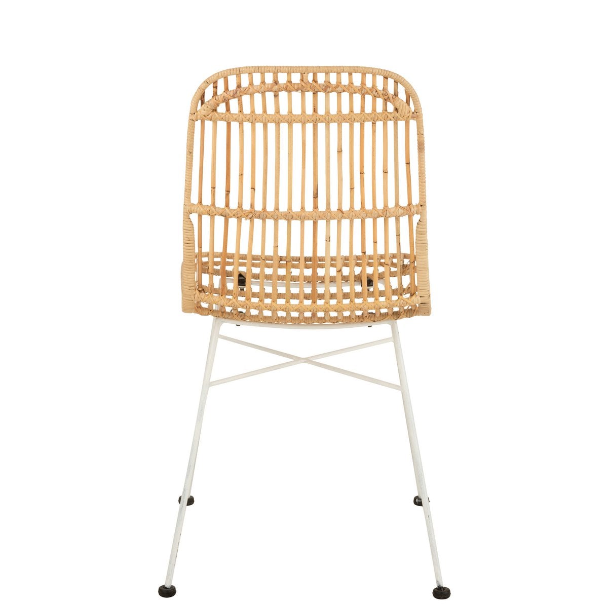 Chaise Ema Rattan J-Line avec finition naturelle et blanche